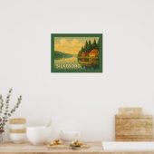 Silkeborg Denemarken Meer Poster (Keuken)