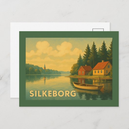 Silkeborg Denmark Lake Briefkaart (Voorkant / Achterkant)