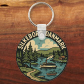 Silkeborg Denmark Lake Sleutelhanger (Achterkant)
