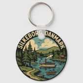 Silkeborg Denmark Lake Sleutelhanger (Achterkant)