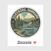 Silkeborg Denmark Lake Sticker (Vel)