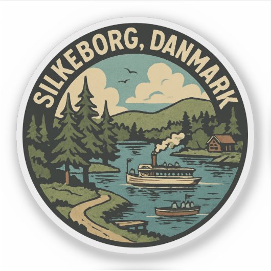 Silkeborg Denmark Lake Sticker (Voorkant)