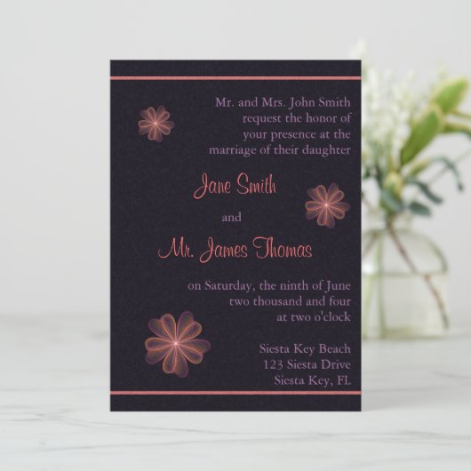 Silken Flowers Wedding Kaart (Staand voorkant)