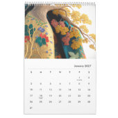Silken Pines: Een Surreal Embroidery Collage Kalender (Jan 2027)