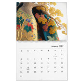 Silken Pines: Een Surreal Embroidery Collage Kalender (Jan 2027)