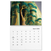 Silken Pines: Een Surreal Embroidery Collage Kalender (Mar 2026)