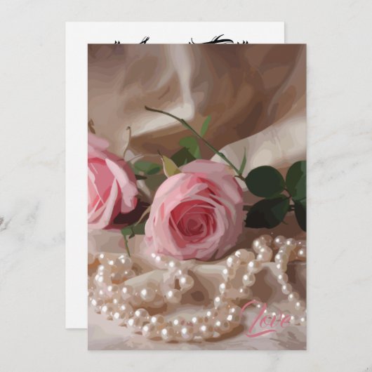 Silken Roos Bedankkaart (Voorkant / Achterkant)