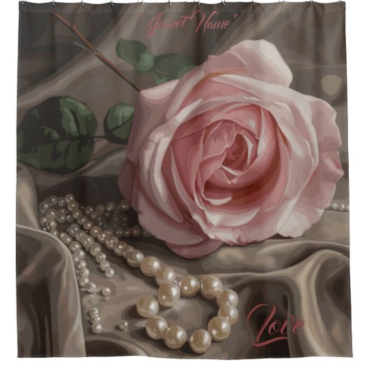 Silken Roos douchegordijn (Voorkant)