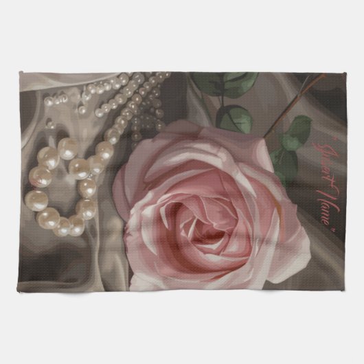 Silken Roos douchegordijn Theedoek (Horizontaal)