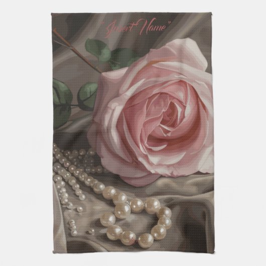 Silken Roos douchegordijn Theedoek (Verticaal)