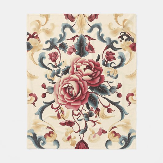 Silken Roos Dynasty Fleece Deken (Voorkant)