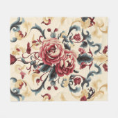 Silken Roos Dynasty Fleece Deken (Voorkant (Horizontaal))