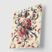 Silken Roos Dynasty Vierkante Klok (Hoek)