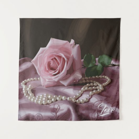 Silken Roos Wandkleed (Voorkant)