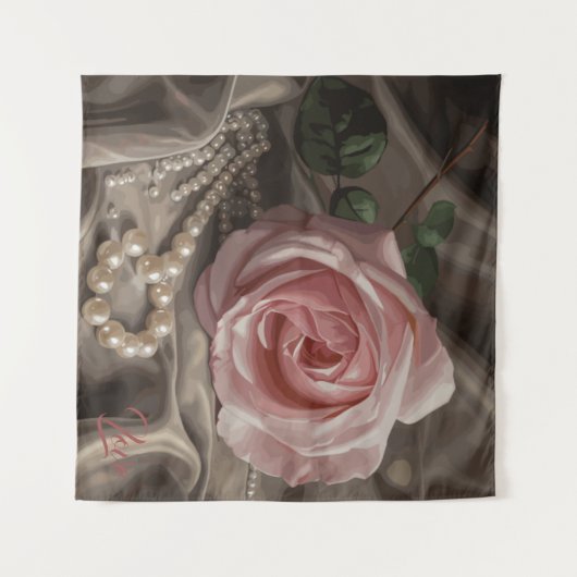 Silken Roos Wandkleed (Voorkant (horizontaal))