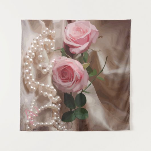 Silken Roos Wandkleed (Voorkant (horizontaal))