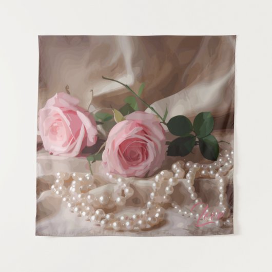 Silken Roos Wandkleed (Voorkant)