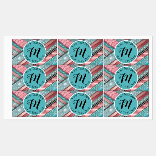 Silken Stripes Geometric - Aangepaste rechthoek Labels (Vel)