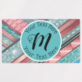 Silken Stripes Geometric - Aangepaste rechthoek Labels (Design 2)