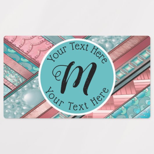 Silken Stripes Geometric - Aangepaste rechthoek Labels (Design 1)