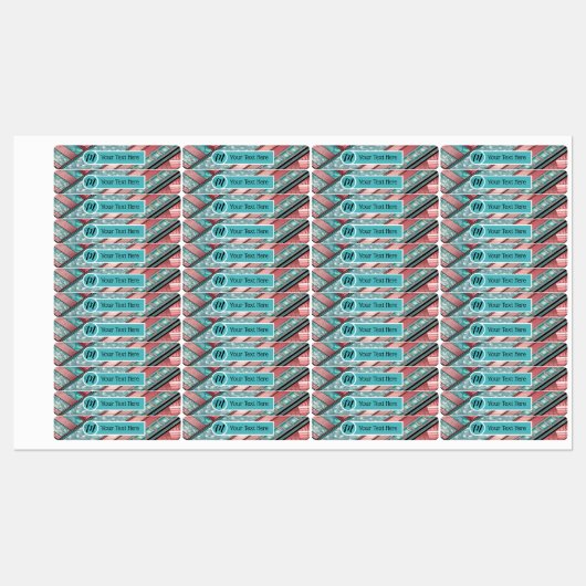 Silken Stripes Geometric - Aangepaste skinny Recta Labels (Vel)