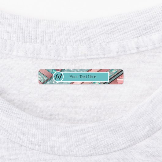 Silken Stripes set van 96 Custom Rectangle Iron-on Labels (Aangebracht)
