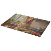 Silken Windhound Cooking in Kitchen Snijplank (Hoek)