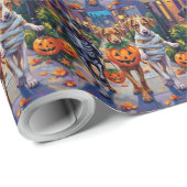 Silken Windhound Dogs in Halloween Costumes Cadeaupapier (Rol Hoek)