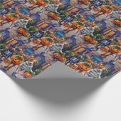 Silken Windhound Dogs in Halloween Costumes Cadeaupapier (Hoek)