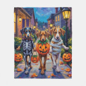 Silken Windhound Dogs in Halloween Costumes Fleece Deken (Voorkant)