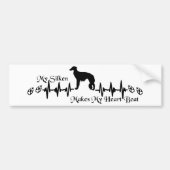 Silken Windhound Heart Beat Bumpersticker (Voorkant)