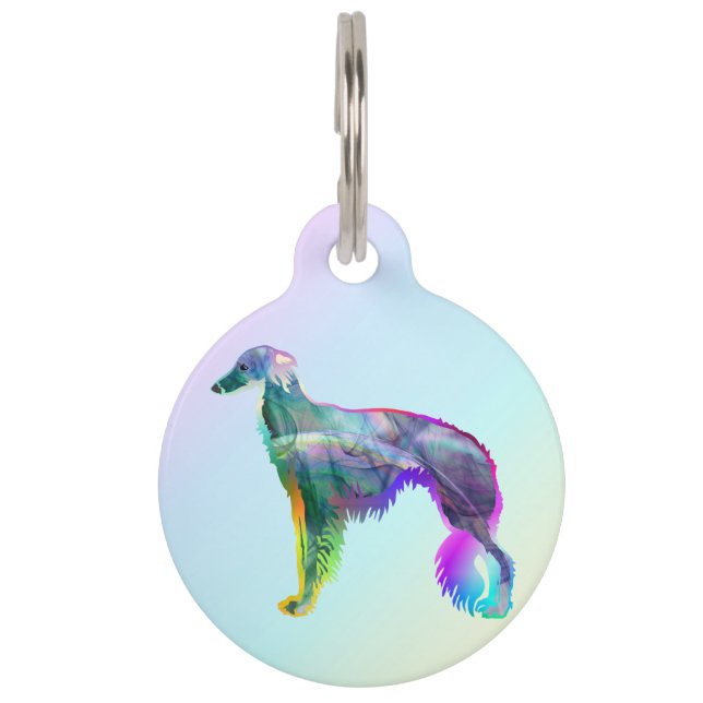 Silken Windhound Huisdierpenning (Voorkant)