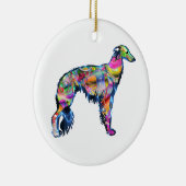 Silken Windhound Keramisch Ornament (Rechts)