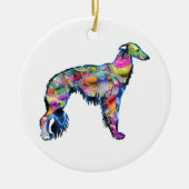 Silken Windhound Keramisch Ornament (Voorkant)