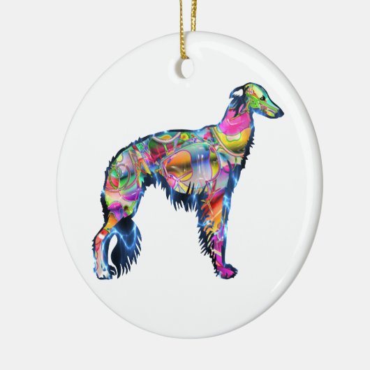Silken Windhound Keramisch Ornament (Links)