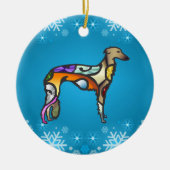 Silken Windhound Keramisch Ornament (Voorkant)