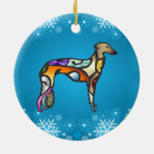 Silken Windhound Keramisch Ornament (Achterkant)