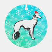 Silken Windhound-kerstmagisch Metalen Ornament (Voorkant)