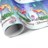Silken Windhound Merry Christmas Cadeaupapier (Rol Hoek)