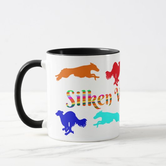 Silken Windhound Running Coffee Mok (Links)