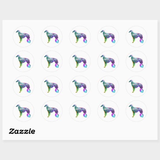 Silken Windhound-Stickers Ronde Sticker (Vel)