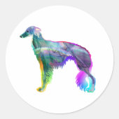 Silken Windhound-Stickers Ronde Sticker (Voorkant)