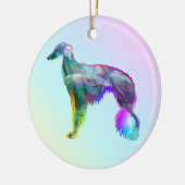 Silken Windhound - Wispy Keramisch Ornament (Links)