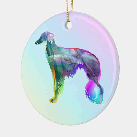 Silken Windhound - Wispy Keramisch Ornament (Links)