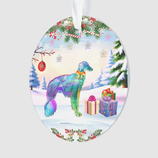 Silken Windhound X-mas Ornament (voorkant)