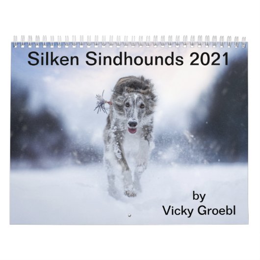 Silken Windhounds 2021, door Vicky Groebl - Volwas Kalender (Hoes)