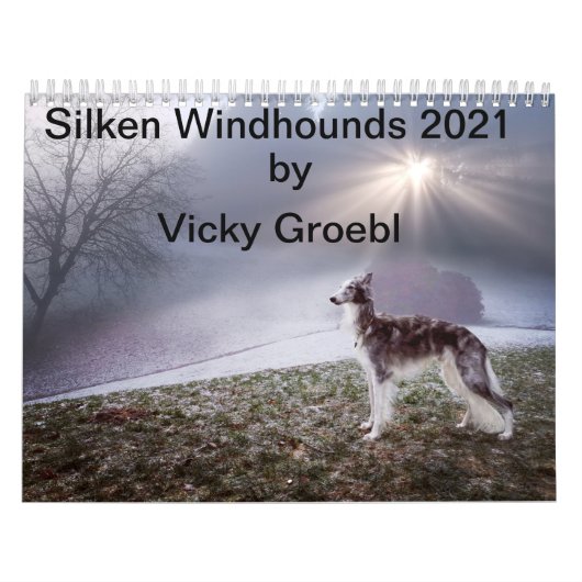Silken Windhounds 2021, door Vicky Groebl - Volwas Kalender (Hoes)