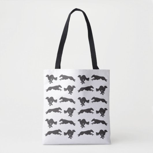 Silken Windhounds aan het lopen Tote Bag (Voorkant)