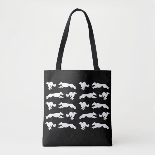 Silken Windhounds aan het lopen Tote Bag (Voorkant)