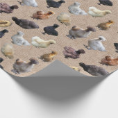 Silkie Bantam Burlap Cadeaupapier (Hoek)